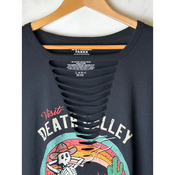 National Parks Society Death Valley Graphic Tee Women 2X Black Cutout Streetwear - Image 6