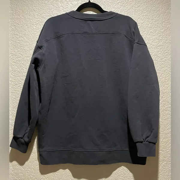 Lululemon Perfectly Oversized Crew Neck Sweater Graphic Grey Size 8 - Image 6
