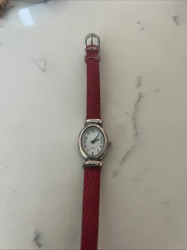 Classic Red Leather Strap Women's Watch - Image 2