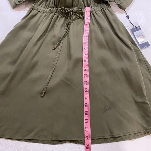 Tommy Hilfiger Olive Green Utility Shirt Dress NWT Size 2 - Image 9