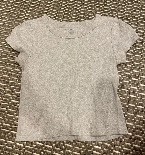 Brandy Melville Grey Ashlyn Crop Top - Image 2