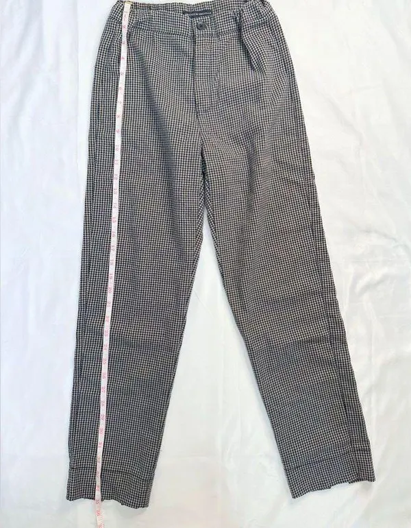 Brandy Melville Vintage Woven Gingham Tilden Pants - Grey - Image 10