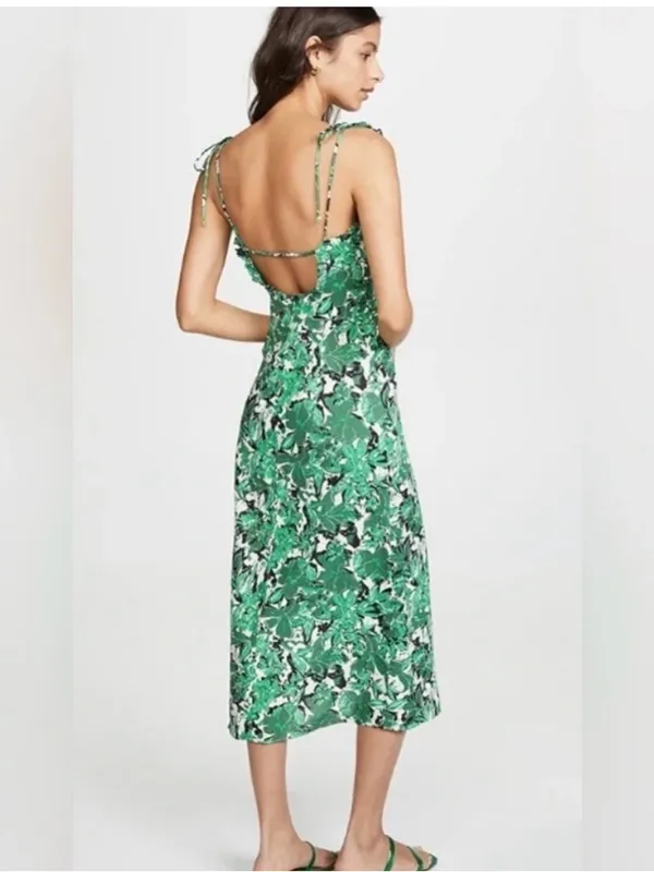 Free People Beach Party MIDI Dress - Green Combo - Image 3