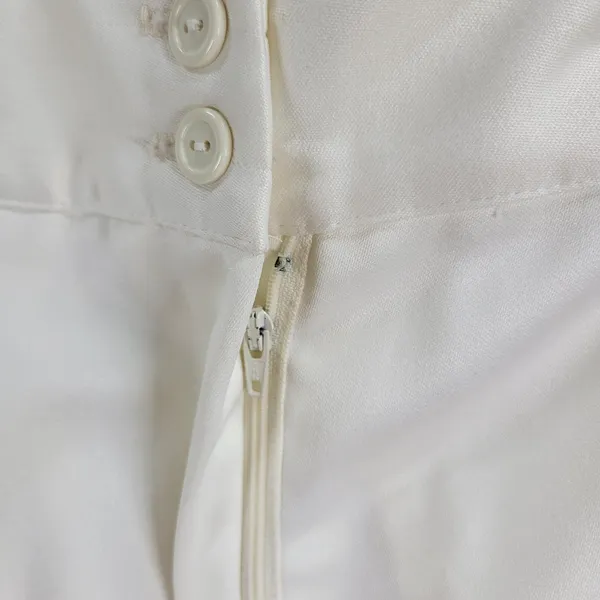 Vintage‎ Ellen D Womens Pants 9/10 White Pleated Belted Tapered Ankle Career - Image 5