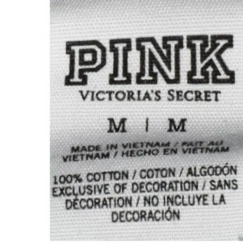 Victoria's Secret PINK Hooded T-Shirt M Graphic Long Sleeve Pocket Tee - Image 3