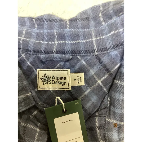 Alpine Design Womens Hike Midweight Flannel Blue Evening Star Plaid S ADW24300 - Image 4