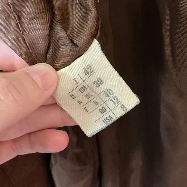 Vintage Italian Style Marzotto Wool Long Peacoat W8 Brown - Image 7