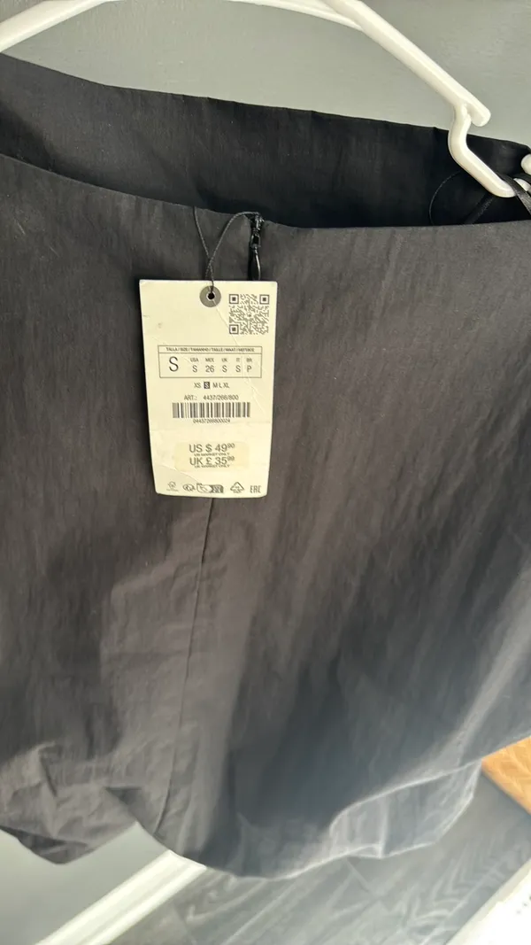 Zara Black Boxy Cap-Sleeve Top - Image 3