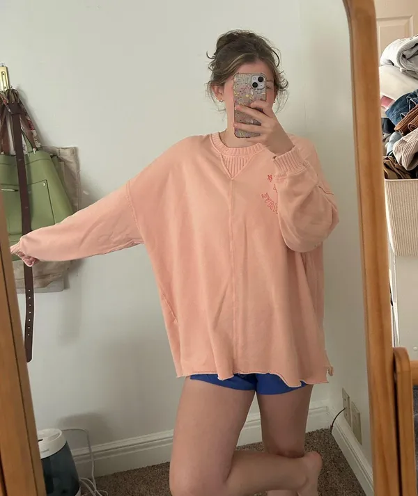 Aerie Pink Crewneck Oversized Small - Image 3