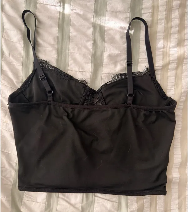 Black Lace Crop Top - Image 2