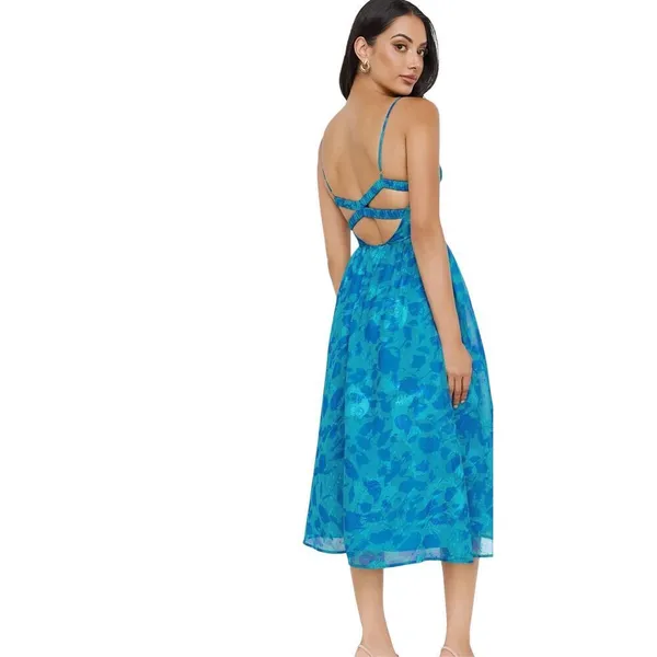 NWT Hello Molly Fresh Nectar Midi Dress Blue Size XL (14) - Image 2