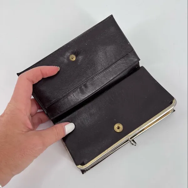 Vintage brown wallet 80s‎ Brown - Image 2