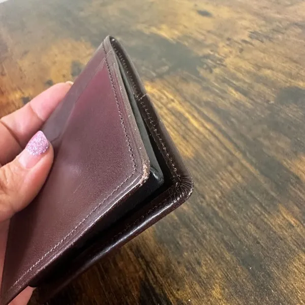 YSL Yves Saint Laurent Card Coin Holder Case Brown Leather‎ - Image 6