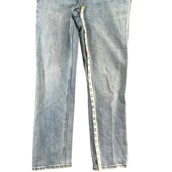 Aritizia Denim Forum The Arlo High Rise Straight Jeans 23‎ Button Fly Organic - Image 8