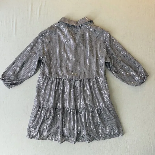 Maeve Bettina Sequined Tiered Shirtdress Medium Petite Dusty Purple Mini NWT - Image 8