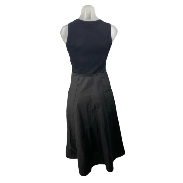 Zara Black Sleeveless Ribbed Knit Tank Fit & Flare A Line Midi Dress Size S - Image 4
