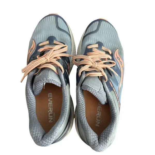 Saucony Womens Guide ISO Everun Running Tennis Shoes Gray Peach Blue Size 8.5 - Image 6