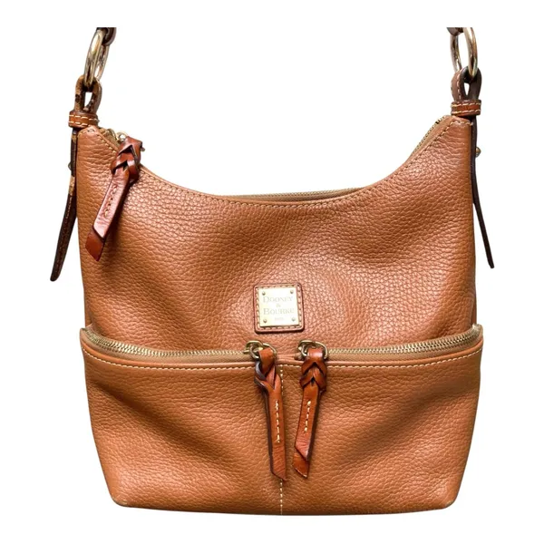 Dooney & Bourke Dillen Pebble Grain Leather Double Pocket Hobo Bag - Image 11