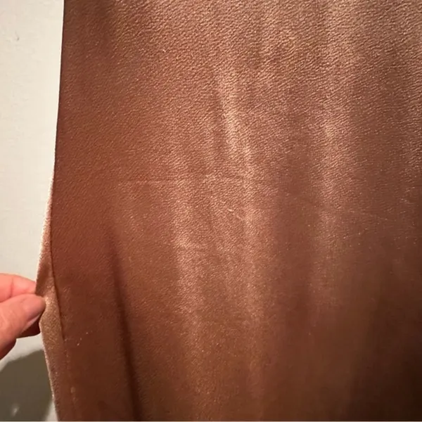 Paper Heart Gold Slip Dress Small Taupe Satin Cowl Neck Maxi formalwear prom - Image 3