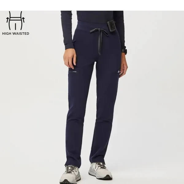 FIGS High Waisted Yola Skinny Cargo Pockets Women Size XS/P Blue PO 1356 - Image 2