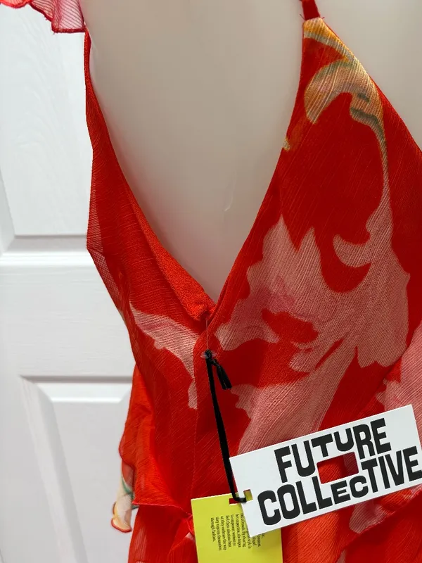 Future Collective‎ Ruffle Ankle Length Dress - Size L - NEW With Tag in Bag. - Image 2