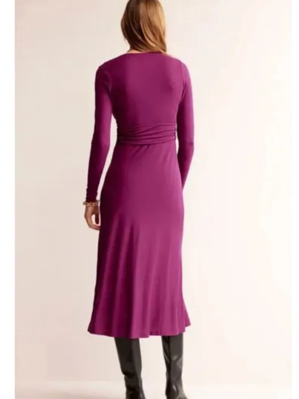 Boden Elodie Empire Midi Dress in Damson Berry Purple New with Tag W2536 Sz 14R - Image 2