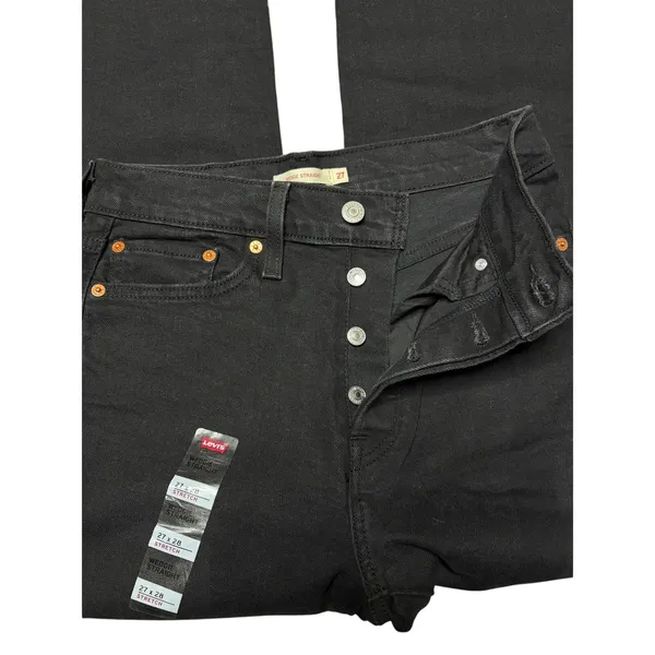 Levi's Black Wedgie Straight Denim Jeans size 27 NEW - Image 2