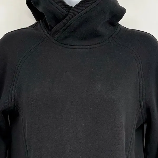 Lululemon Scuba Hoodie Women 2 Black Funnel Neck Pullover Fleece Pockets‎ - Image 3