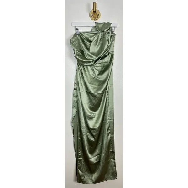 PETAL & PUP Nadia One Shoulder Maxi Dress in Sage Size US 2 - Image 5