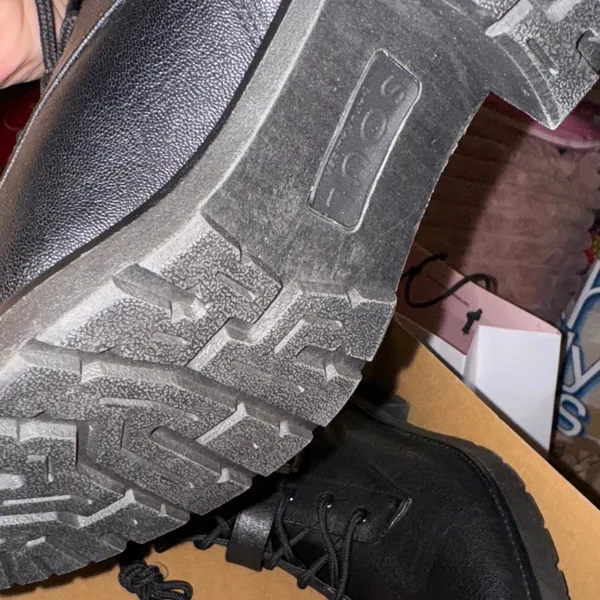 New‎ Sleek Black Combat Boots with Buckle Detail - Image 6