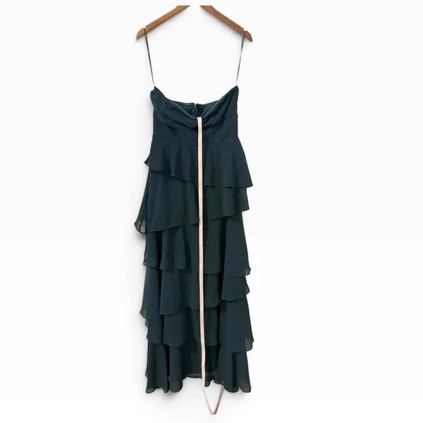 Lulus Gorgeous Essence Emerald Strapless Tiered Maxi Dress size M NWT - Image 3