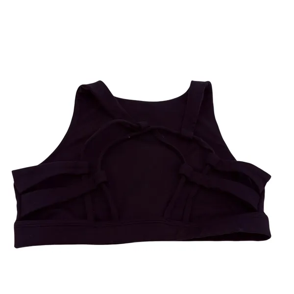 Aerie Black High Neck Strappy Back Sports Bra Size Medium - Image 2
