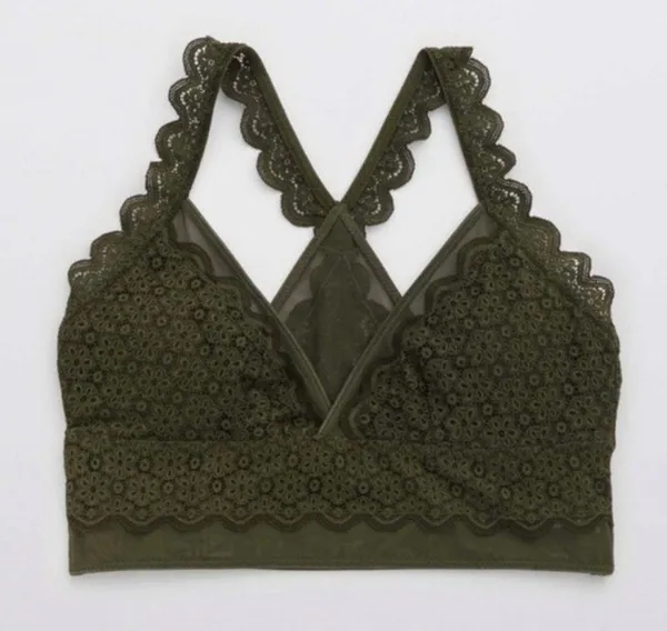LAST PRICE🍒🤍 AERIE military green lace bralette ✨ - Image 2