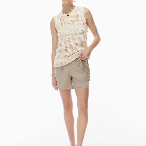TNA‎ x ARITZIA dundas open knit sweater vest tan size large - Image 2