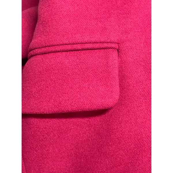 Banana Republic Pink Wool Notched Collar Long Sleeve Walker Pea Coat Jacket Sz S - Image 5