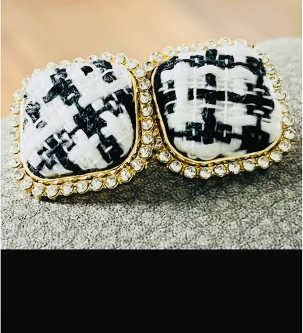 Anthropologie checkered vintage earrings - Image 2