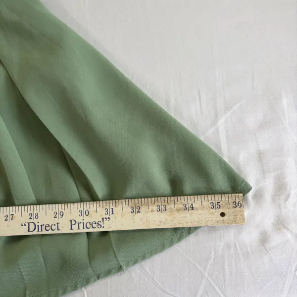 TCEC Sage‎ Green Lace Inset Bow Back Fit and Flare Pleated Mini Dress Medium - Image 9