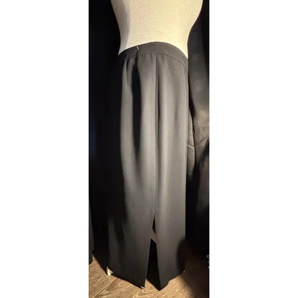 Worthington Black Maxi Pencil Skirt Size 16 Lined Back Vent Professional Classic - Image 3
