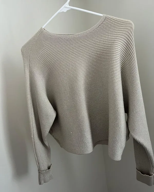 Champagne Cropped Sweater Size XS - Image 2