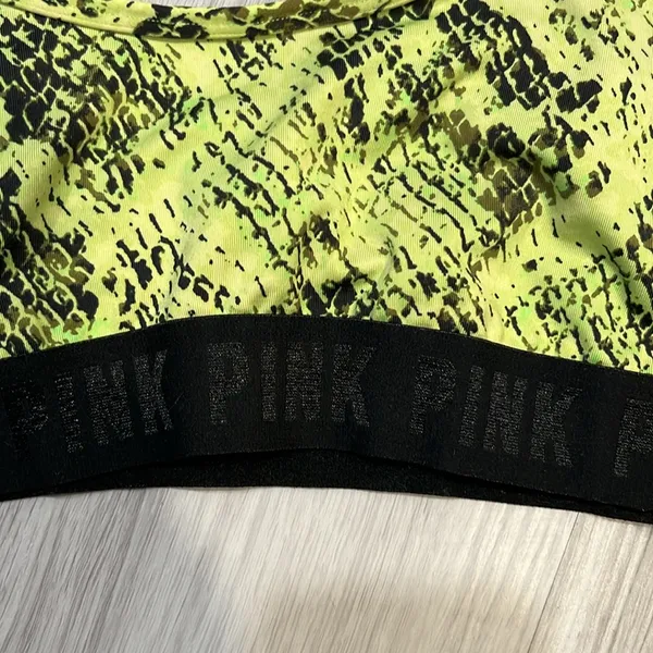 PINK - Victoria's Secret Yellow and‎ Black Sports Bra - Image 2