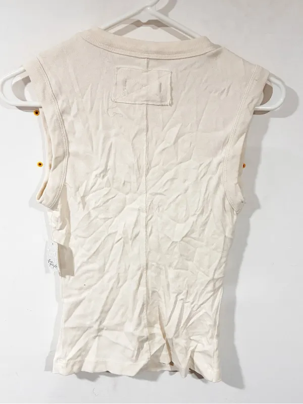 Free People We The Free Cream Ribbed High Neck Sleeveless Tank Size Small NEW - Image 5