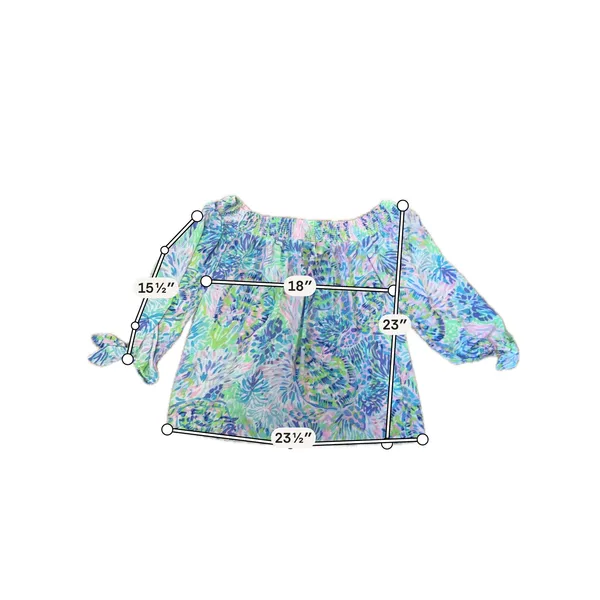Lilly Pulitzer Maryellen Top Shell of a Party Off Shoulder Smocked Blouse M - Image 4