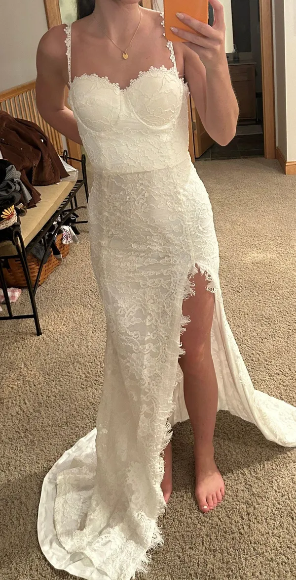 Alamour The Label White Lace Gown - Image 3