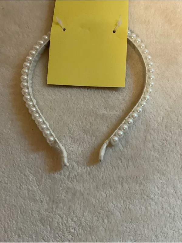 art class White Pearl-Studded Headband - Image 2