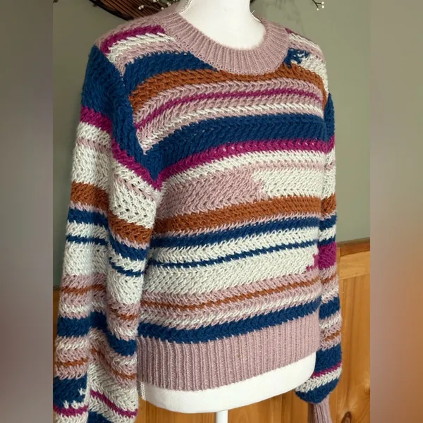 Altar'd State Multicolor Striped Sweater size Small - Image 2