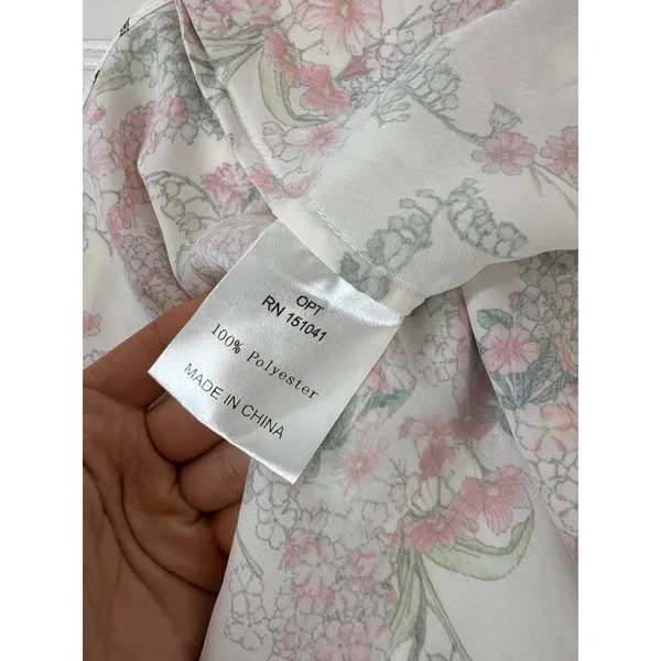 NWT O.P.T. White Pink Floral Mini Dress Squared Neck Party Summer Size M - Image 3