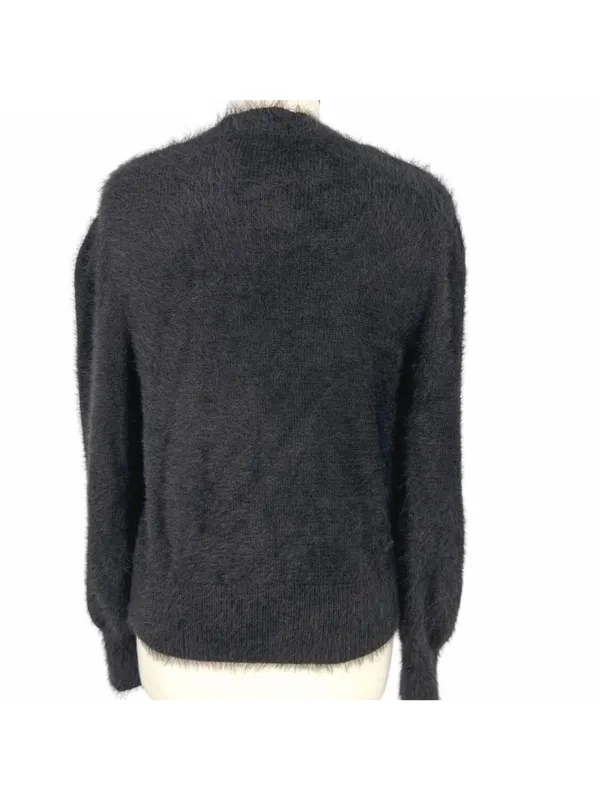 French Connection Fuzzy Cozy Cardigan Sweater Black Size Medium - Image 7