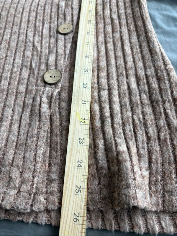Cozy Ribbed Button-Side Women’s Top in Taupe - Image 6