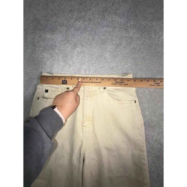 kancan wide leg crop jeans tan size 6 - Image 6