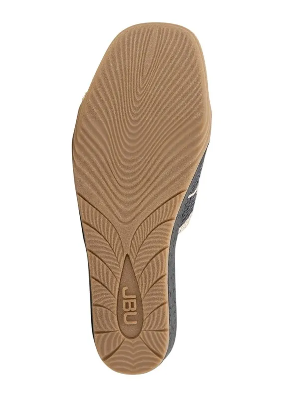 NWT JBU By Jambu Comfort Casual Fashion Slip On Wedge Sandal Black / White 9.5M - Image 5